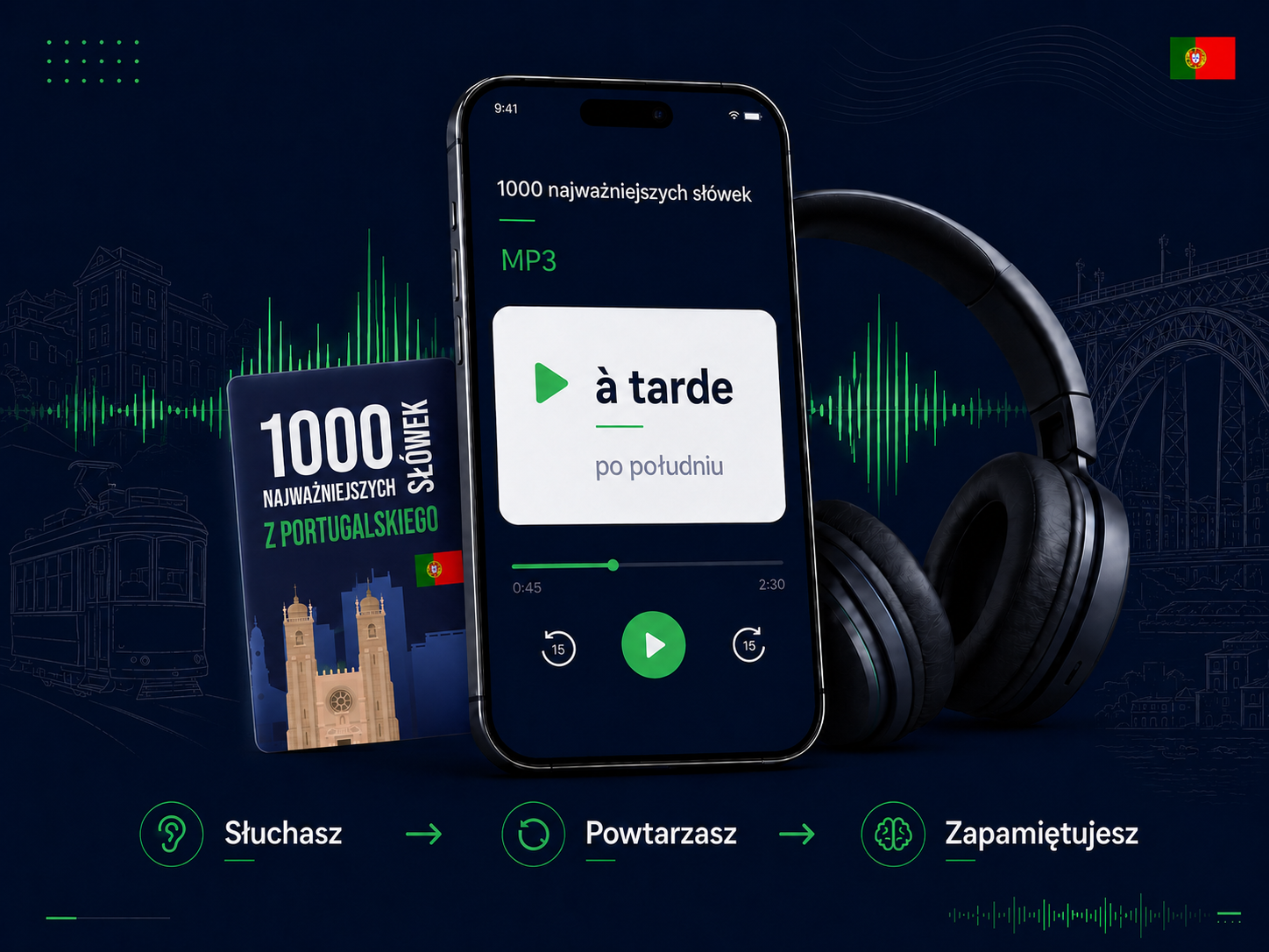 Portugalskie słówka z MP3 — powtarzaj bez długich lekcji