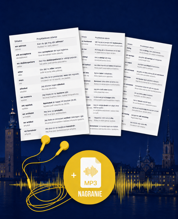 1000 najważniejszych słów po szwedzku PDF + MP3