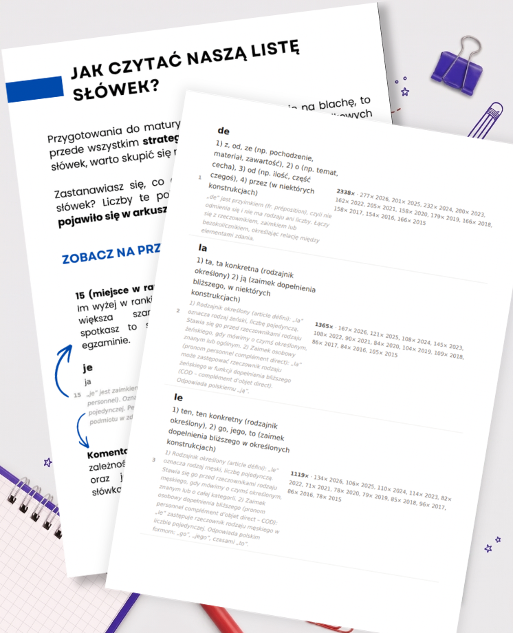 503 najczęściej powtarzające się słówka na maturze z francuskiego (poziom rozszerzony)