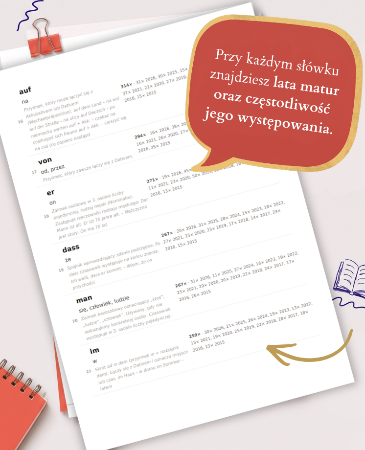 503 najczęściej powtarzające się słówka na maturze z niemieckiego (poziom rozszerzony)