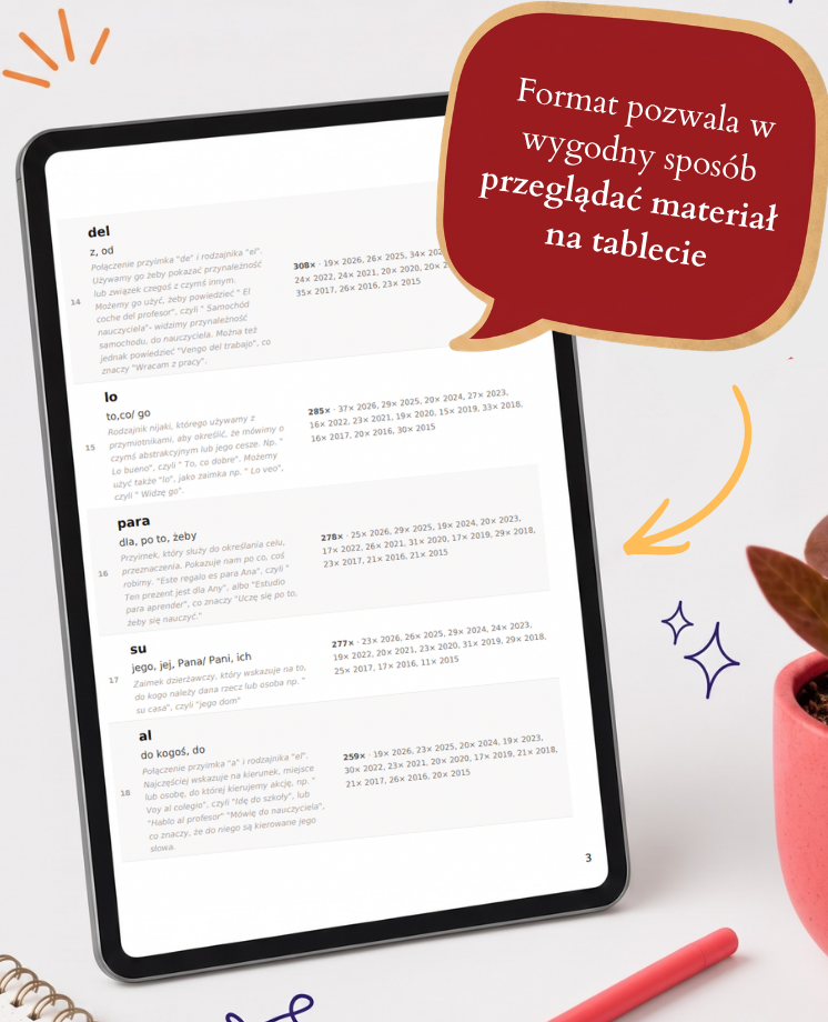 503 najczęściej powtarzające się słówka na maturze z hiszpańskiego (poziom podstawowy)