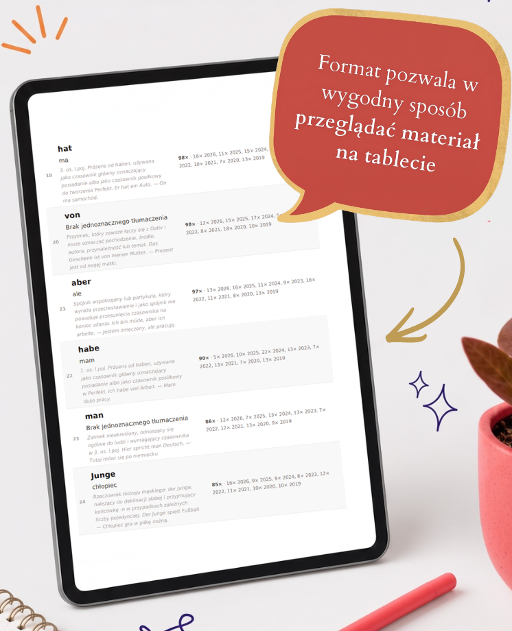 505 najczęściej powtarzających się słówek na egzaminie ósmoklasisty z niemieckiego